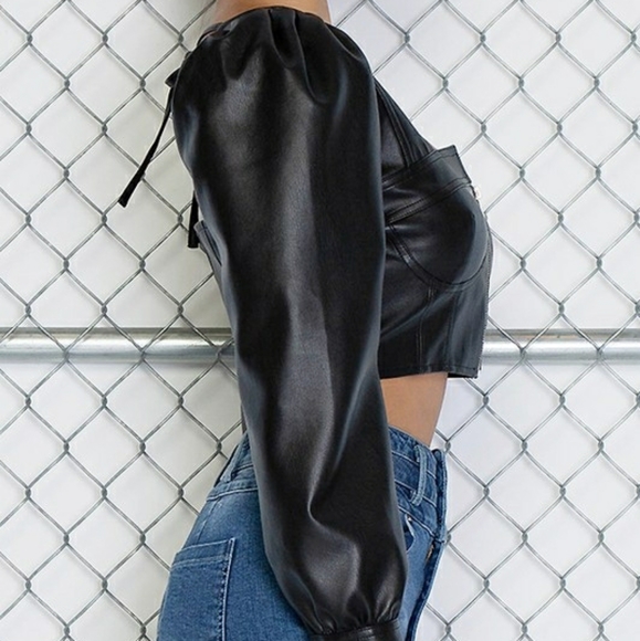 Vegan Leather Crop Top - Picture 5 of 5